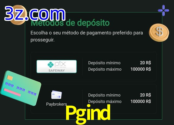 O cassino Pgind oferece uma grande variedade de métodos de pagamento